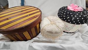 lot 112 image: Hat boxesMini Ottoman