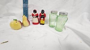 lot 28 image: Mammy and Uncle James Salt and Pepper Shakers, and others
