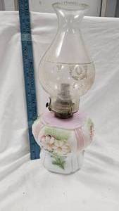 lot 34 image: Floral Decorative Kerosene Lamp