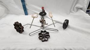 lot 51 image: Mother of Pearl Serving ForkSpoon, Krumkake Making