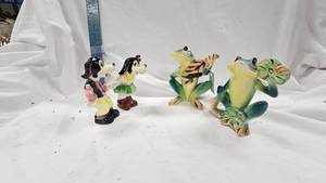 lot 61 image: Vintage Silly Dog and Frog Figurines