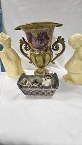 lot 62 image: Dutch BoyGirl Planters and Vase