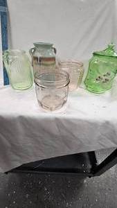lot 75 image: Vintage Handpainted Jar and Others