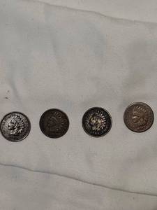 lot 156 image: 1901,1908,1896,1882 Indian Heads