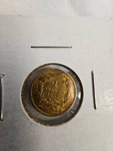 lot 142 image: 1857 $1 Gold Coin