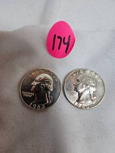 lot 174 image: 1963P,1963D, Washingtons, AU