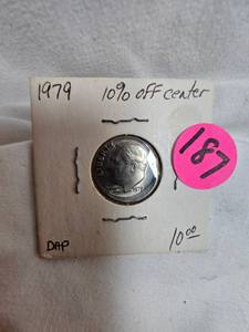 lot 187 image: 1979 Die-Error-Mistrike-10% off center