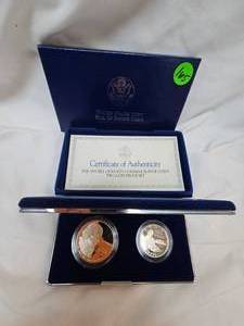 lot 165 image: U.S. Mint Bill of Rights Silver Dollar, Silver Half