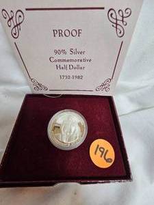 lot 196 image: 1982 Commemorative Half Dollar