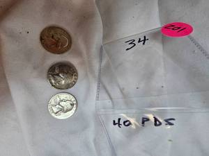 lot 201 image: 1940P,1940D,1940S, Silver Quarters