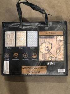 MSI Machine Washable Area Rug  Customer Returns See Pictures