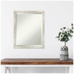 Amanti Art Crackled Metallic Narrow 18 in. H x 22 in. W Framed Wall Mirror   Customer Returns See Pictures