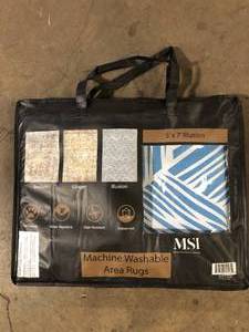 MSI Machine Washable Area Rug  Customer Returns See Pictures