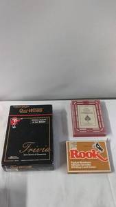 Set of 3 Vintage Card Games Quiz-Wizard, Rook, and Cribbage