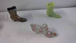 Trio of Vintage Shoe-Shaped Glass Figurines