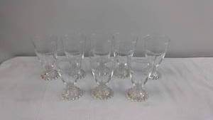 Set of 7 Vintage Crystal Stemmed Glasses