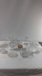Assorted Vintage Clear Glassware Collection