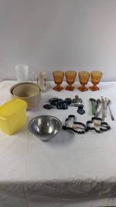 Collection of Household Miscellaneous Items including Vintage Glassware