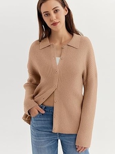 LILLUSORY Womens Ribbed Knit Cardigan Sweater, Size M