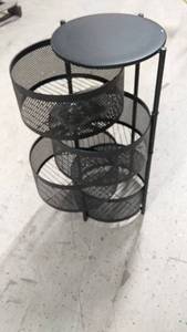 Black Metal 3-Tier Wire Storage Rack