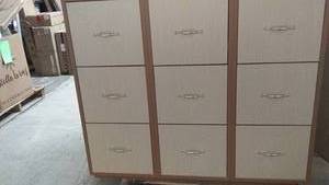 Sturdy Wooden Cabinet with Nine Drawers and Handles 48 x 26 12 x 42 12