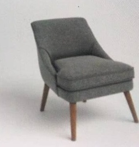Dark Grey Linen Side Chair