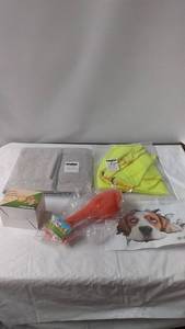 Pet Care Essentials Bundle Cooling Mat, Raincoat, Toy, Pet Bath Brush Set