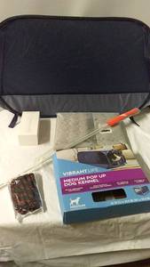 Pet Care Collection with Medium Pop Up Dog Kennel and Accessories