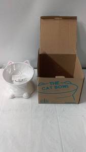 Unopened Ceramic Cat Bowl with Box