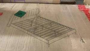 Cream Colored Upholstered Bed Frame - Model 903T