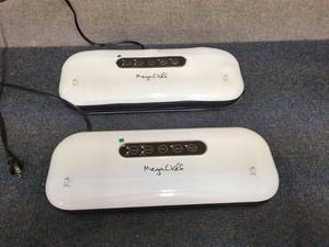 Set of 2 MegaChef Vacuum Sealers with Boxes and Accessories - Both Have Issues