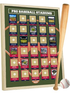 lot 24 image: Pro Baseball Stadiums Scratch Off Print
