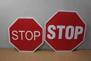 lot 158 image: 2 Novelty Stop Signs