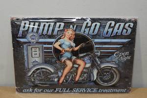 lot 162 image: Novelty Metal Sign -Pump N Go