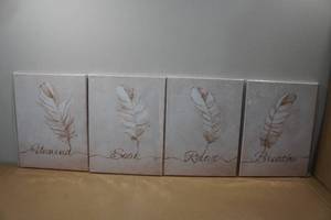 lot 25 image: Set of 4 Canvas Wall Art