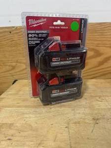lot 112 image: MILWAUKEE 48-11-1862 M18 18-Volt Lithium-Ion High Output 6.0Ah Battery Pack (2-Pack) - A279