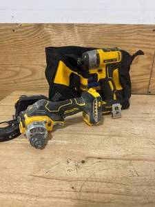 lot 120 image: DEWALT Lot of Tools - DCS438 Cut-off Saw and DCF887 Impact Driver - D330