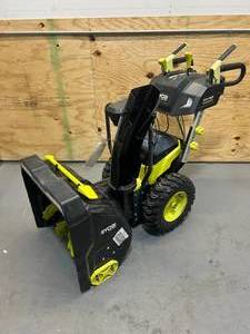lot 132 image: RYOBI RY40807 40V HP Brushless Whisper Series 24 2-Stage Cordless Electric Self-Propelled Snow Blower (Tool Only) -D
