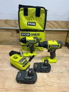 lot 42 image: RYOBI PCL1200K2 ONE 18V Cordless 2-Tool Combo Kit with DrillDriver, Impact Driver, (2) 1.5 Ah Batteries, and Charger - B139
