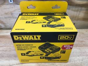 lot 38 image: DEWALT DCB2460C 20V MAX Lithium-Ion 6.0Ah and 4.0Ah Battery and Charger Starter Kit - A299
