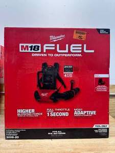 lot 74 image: MILWAUKEE 3009-20 M18 FUEL 155 MPH 650 CFM 18-Volt Lithium-Ion Brushless Cordless Dual Battery Backpack Blower (Tool Only) - B499