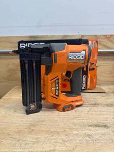 lot 167 image: RIDGID R09891B 18V Brushless Cordless 18-Gauge 2-18 in. Brad Nailer (Tool Only) with CLEAN DRIVE Technology - C199