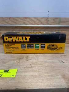 lot 174 image: DEWALT DWCR3DGAL 1-14 in. x 0.120-Gauge Wire Electro-Galvanized Steel Coil Roofing Nails (7,200 Pack) - B84