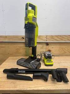 lot 180 image: RYOBI PBLSV716K ONE HP 18V Cordless Pet Stick Vacuum Cleaner Kit with 4.0 Ah HIGH PERFORMANCE Battery and Charger - C249