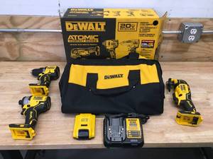 lot 57 image: DEWALT DCK486D2 ATOMIC 20-Volt Lithium-Ion Cordless Brushless Combo Kit with (2) 2.0Ah Batteries, Charger and Bag - D399