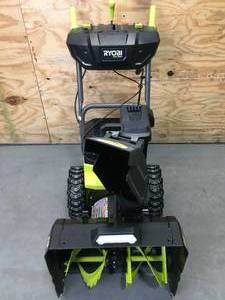 lot 3A image: RYOBI RY408150VNM 40V HP Brushless Whisper Series 22 2-Stage Cordless Electric Self-Propelled Snow Blower - (2) 8 Ah Batteries & Charger - C1299