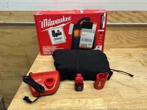 lot 206 image: MILWAUKEE 306B-21M Mens Medium M12 12-Volt Lithium-Ion Cordless Black Heated Jacket Hoodie Kit with (1) 2.0 Ah Battery and Charger C159