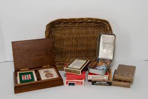 lot 77 image: Decks of Cards and Basket