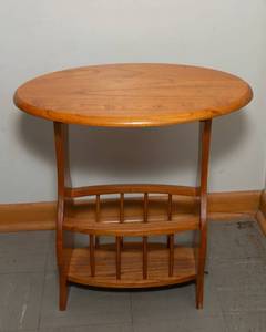 lot 152 image: Oval Side Table with Magazine Rack