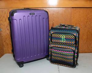 lot 165 image: Luggage - Colorful Carry On and Purple 360 Kenneth Cole Reaction